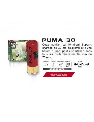 Cartouches Puma 30 Cal.16/67 30grs -...